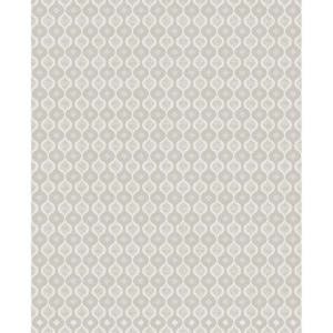 Superfresco Luxe Ogee White Silver Wallpaper