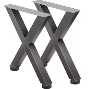 VEVOR Metal Table Legs 28.4 x 23.6 Inch Original Color Table Legs Premium steel table legs with X-frame style Steel Bench Legs Furniture Leg Perfect f