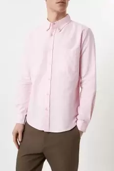 Pink Long Sleeve Pocket Oxford Shirt