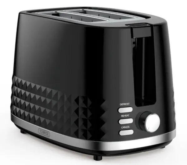 Tower Solitaire T20082BLK 2 Slice Toaster