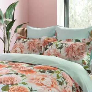 Harlequin Dahlia Single Duvet Cover Set, Coral