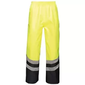 Regatta Unisex Hi Vis Pro Reflective Work Over Trousers (M) (Yellow/Navy) - Yellow/Navy