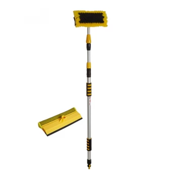 Kingfisher King 3m Telescopic Window Cleaner with Brush and Foam Squeegee