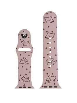 Radley Ladies Pink Printed Printed Dog Silicone Apple Watch Strap