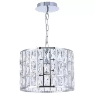 Maytoni Lighting - Gelid Chandelier Cylindrical Pendant Chrome & Crystal, 1 Light, E27