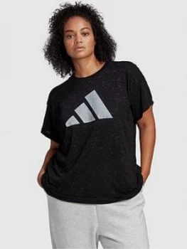 adidas Winners 2.0 Tee - Plus Size, Black, Size 1X, Women