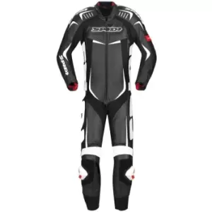 Spidi Track Wind Pro One Piece Motorcycle Leather Suit, black-white, Size 52, black-white, Size 52