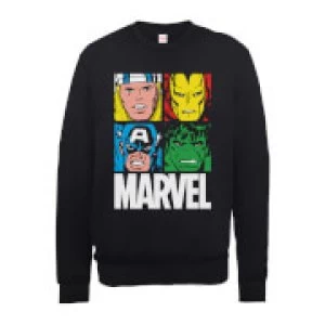 Marvel Multi Colour Main Tile Mens Black Sweatshirt - M - Black