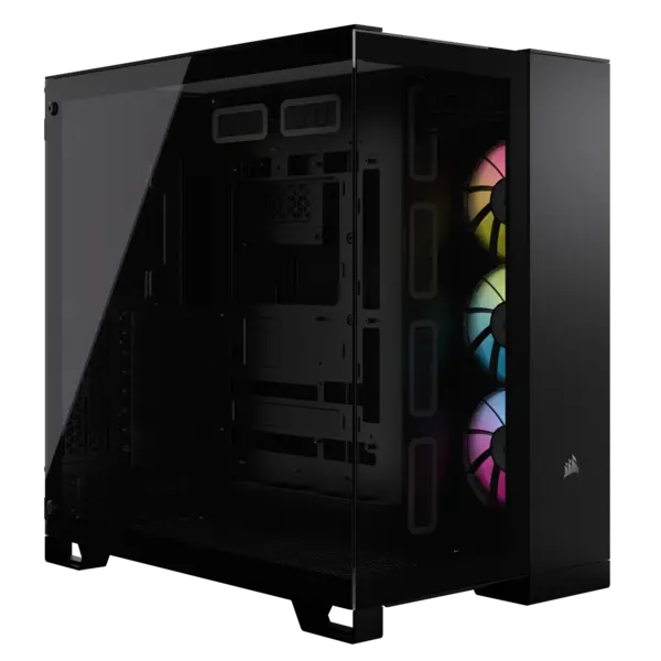 CORSAIR iCUE LINK 6500X RGB Mid-Tower Dual Chamber PC Case - Black - Two Tempered Glass Panels - 3x RX120 RGB Fans Included - CC-9011269-WW