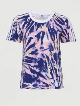 adidas Originals Psychedelic Summer Short Sleeve T-Shirt - Multi, Size 6, Women