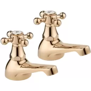 Deva - Tudor Traditional Bath Taps Pair - Gold