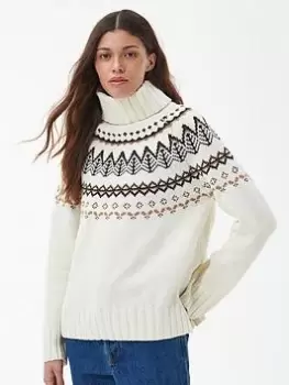 Barbour Barbour Mersea Knitted Jumper - Cream, Size 14, Women