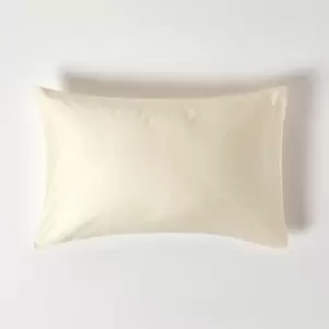 HOMESCAPES Cream Organic Cotton Housewife Pillowcase 400 Thread Count - Cream - Cream