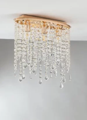 BREEZE Ceiling Light Gold, K9 Crystals 40x36cm