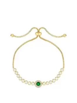 Jon Richard Jon Richard Gold Plated And Emerald Center Stone Tennis Toggle Bracelet