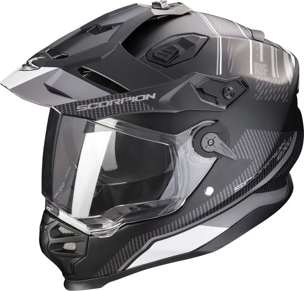 Scorpion ADF-9000 Air Desert Matt Black-Silver Adventure Helmet XL