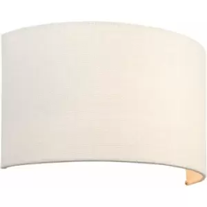 Fabric LED Wall Light Vintage White Semi Circle Linen Shade Sleek Lamp Fitting