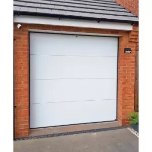 Birkdale Premium Remote Control Sectional Garage Door in White Smooth Painted Finish - Up to 250cms wide and 240cms high