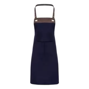 Premier Espresso Bib Apron (One Size) (Navy/Brown)