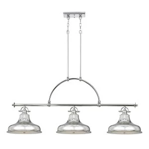 3 Light Pendant Bar Chandelier Light Silver, E27