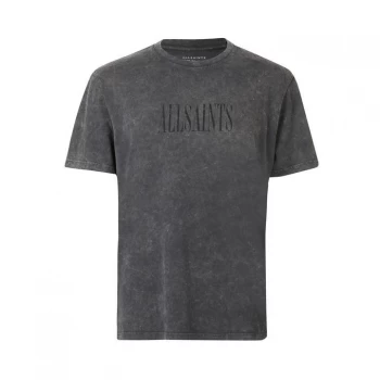 AllSaints Gallo Short Sleeve Crew - Washed Black