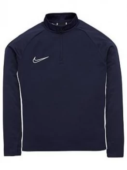 Boys, Nike Junior Academy Dri Drill Top - Navy, Size XL