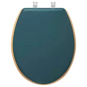 Modern Bamboo Toilet Seat Teal (Blue)