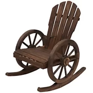 Outsunny Rocking Chair 84A-126 Fir Wood Carbonized Wood