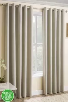 Pair of Eyelet Thermal Noise reducing Dim Out Curtains