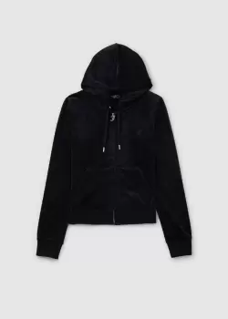 Juicy Couture Womens Robertson Classic Zip Up Hoodie In Black