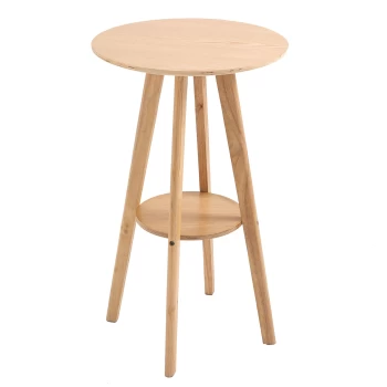 HOMCOM Bar Table Round Cocktail Bistro Table with Wood Legs for Pub, Dining Room, Kitchen & Home bar AOSOM UK