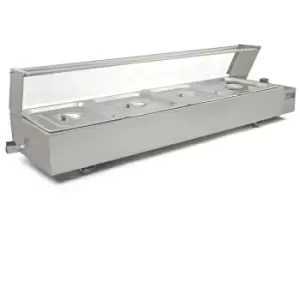 Wet Well Catering Bain Marie Food Warmer Display, 4 Pan, - Silver - Kukoo