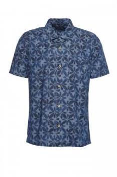 Mens French Connection Franju Floral Shirt Blue