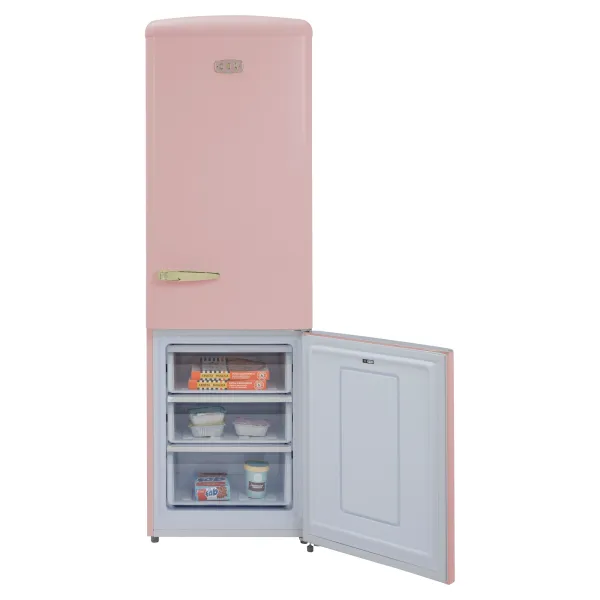 CDA Florence Tea Rose 1194113 330L Frost Free Retro Freestanding Fridge Freezer