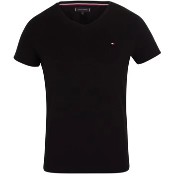 Tommy Hilfiger Core Stretch Slim V-Neck T-Shirt mens T shirt in Black - Sizes UK S,UK XL