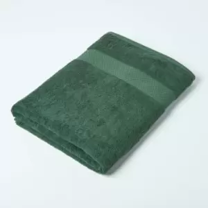 HOMESCAPES Turkish Cotton Jumbo Towel, Dark Green - Dark Green