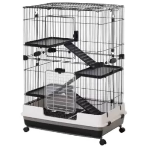 Pawhut Small Animal Cage Hutch For Rabbit - Pet Minks - Chinchillas - Black