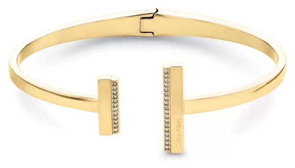 Calvin Klein 35000161 Ladies Linear Hinged Gold Stainless Jewellery