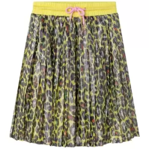 Little Marc Jacobs Girls Pleated Drawstring Waist Skirt In Yellow - Size 10 Years