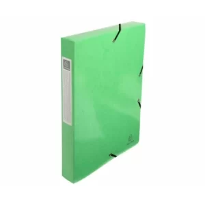 Iderama Elasticated Box File A4 40mm, 600gsm, Anise Green, Pack of 8