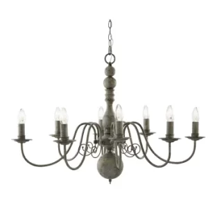 Greythorne 8 Light Chandelier Grey Finish, E14