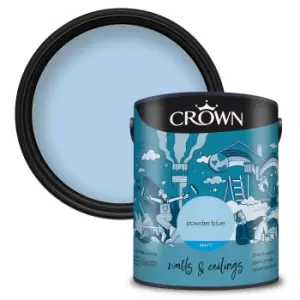 Crown Walls & Ceilings Matt Emulsion Powder Blues 5L