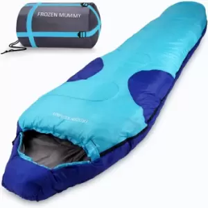 Sleeping Bag 2 Way Zipper - 230x82cm - Up to -21°C Dark Blue - Light Blue