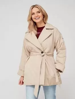 Tommy Hilfiger Clean Padded Peacoat - Beige, Beige Size M Women