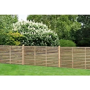 Forest Garden Single Slatted Fence Panel 6 x 3ft 4 Pack