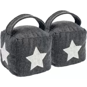 Nicola Spring - Herringbone Door Stops - 16 x 16cm - Star - Pack of 2