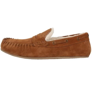 Howick Suede Moccasin Slippers - Tan