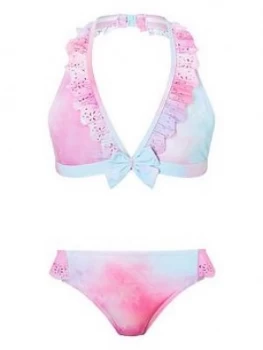 Monsoon Girls Alice Tie Dye Bikini - Pink, Size Age: 11-12 Years, Women