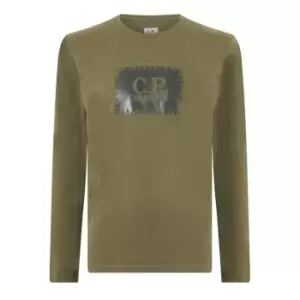 CP Company 30/1 Long Sleeve T Shirt - Green