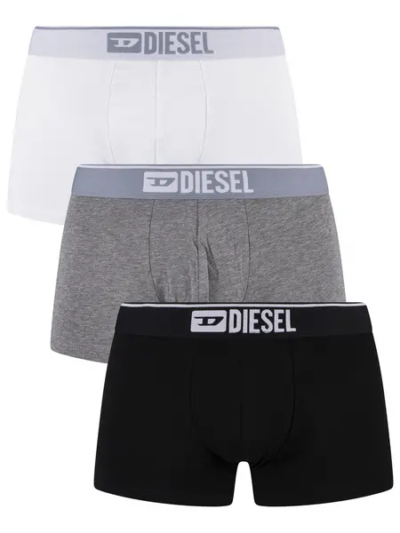 Diesel 3 Pack Damien Trunks Black/Grey/White L